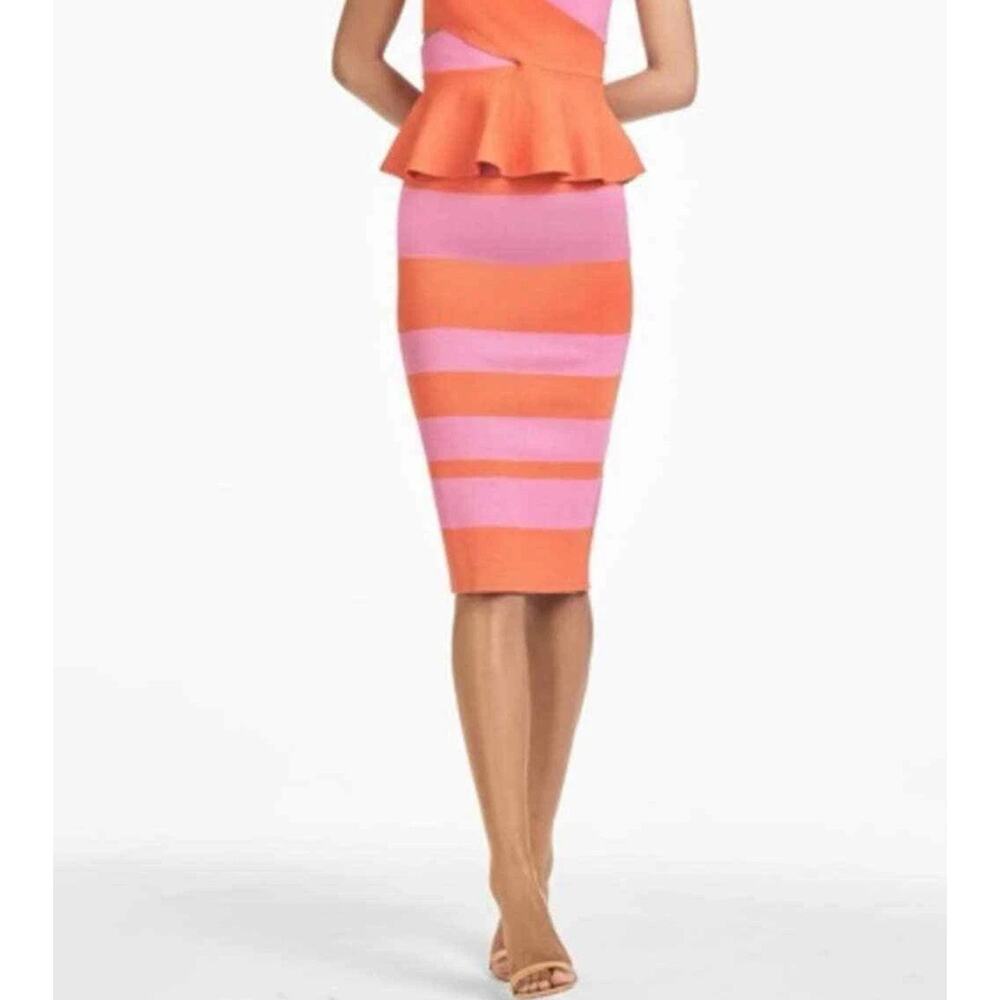 Sachin + Babi Striped Midi Skirt in Orange and Pink